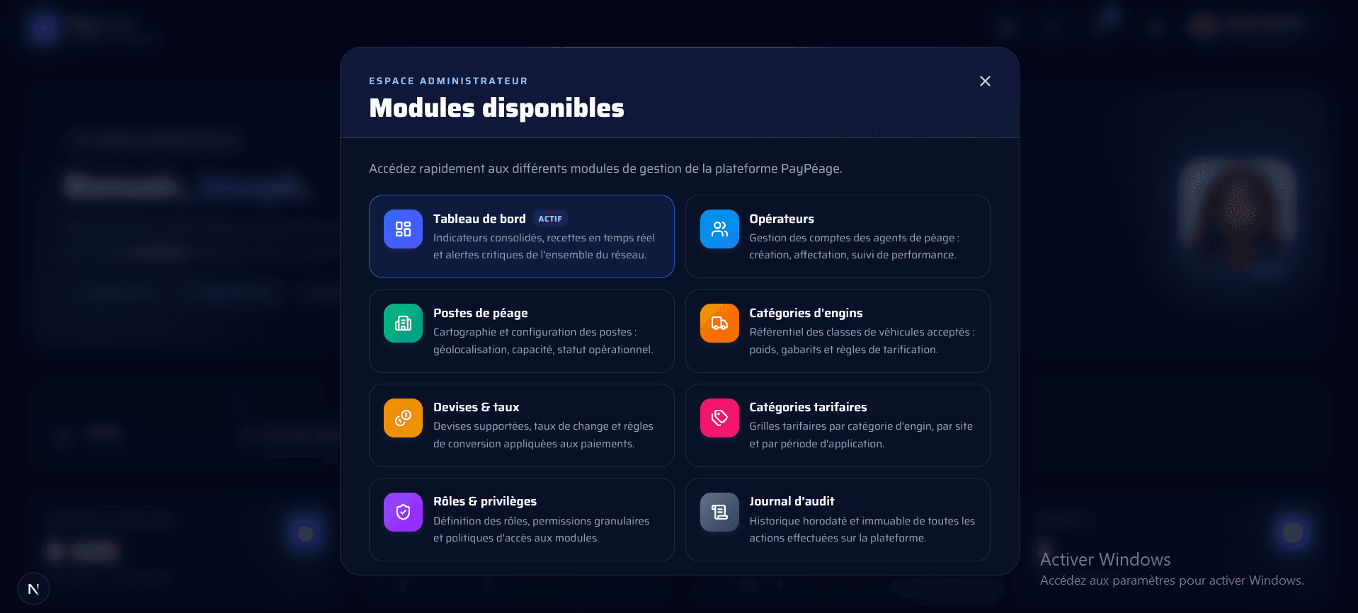 Lanceur de modules du cockpit